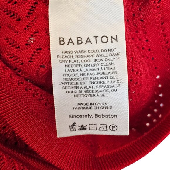 Babaton Aritzia Pontielle Tank Bright Red Eyelet Cropped Top Sz S - Picture 7 of 8